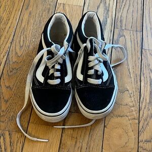 Vans Kids Black and White Lace-Up Sneakers